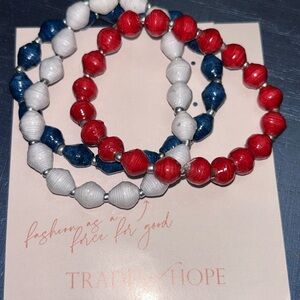 Trades of Hope Red, White, and Blue Beaded Bracelets